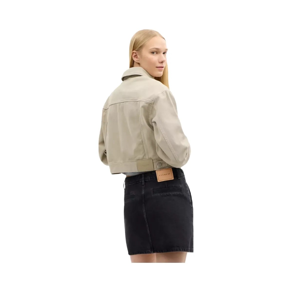 Coach Garment Dyed Denim Jacket in Dark Stone - HypeFly India View 3