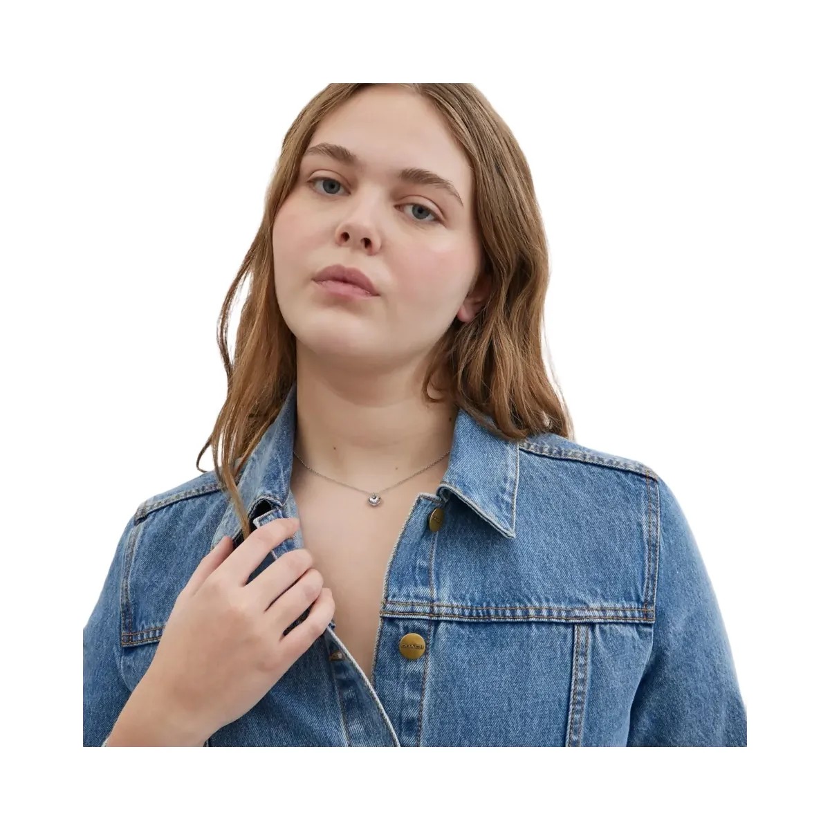 Coach Halo Heart Pendant Necklace in Silver - HypeFly India View 2