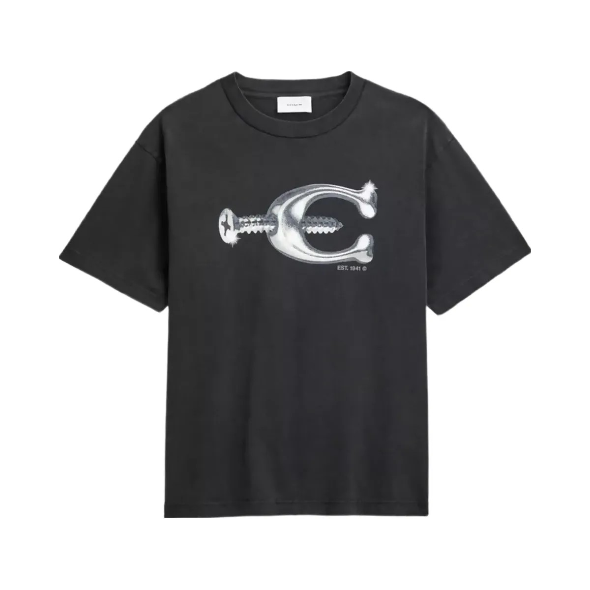 Coach Hardware Relaxed T-Shirt In Organic Cotton in Black - HypeFly India View 1