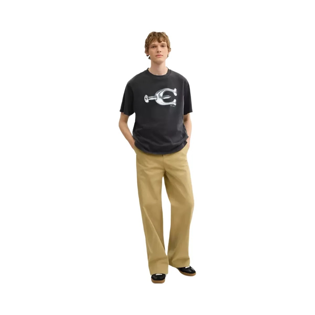 Coach Hardware Relaxed T-Shirt In Organic Cotton in Black - HypeFly India View 2
