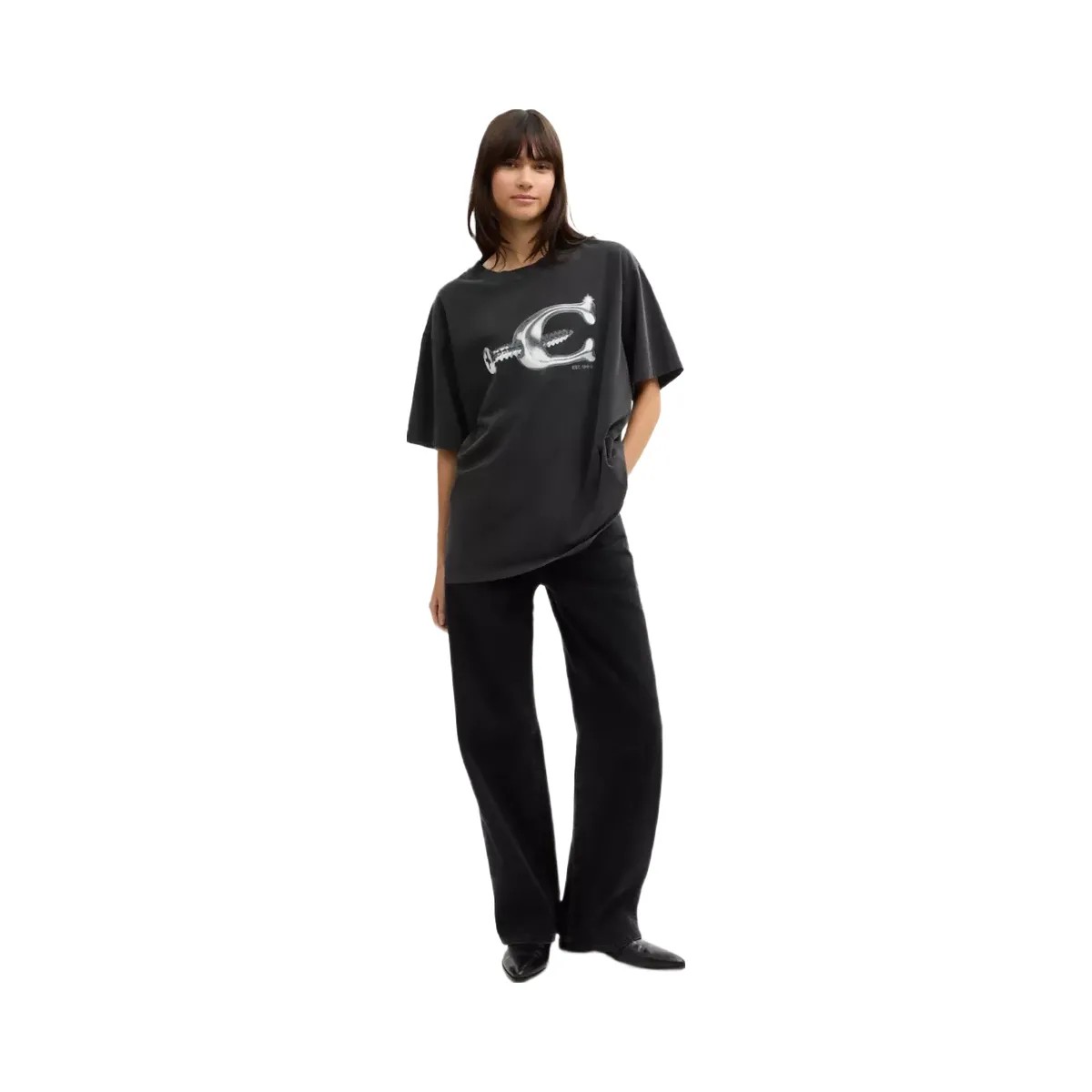 Coach Hardware Relaxed T-Shirt In Organic Cotton in Black - HypeFly India View 4