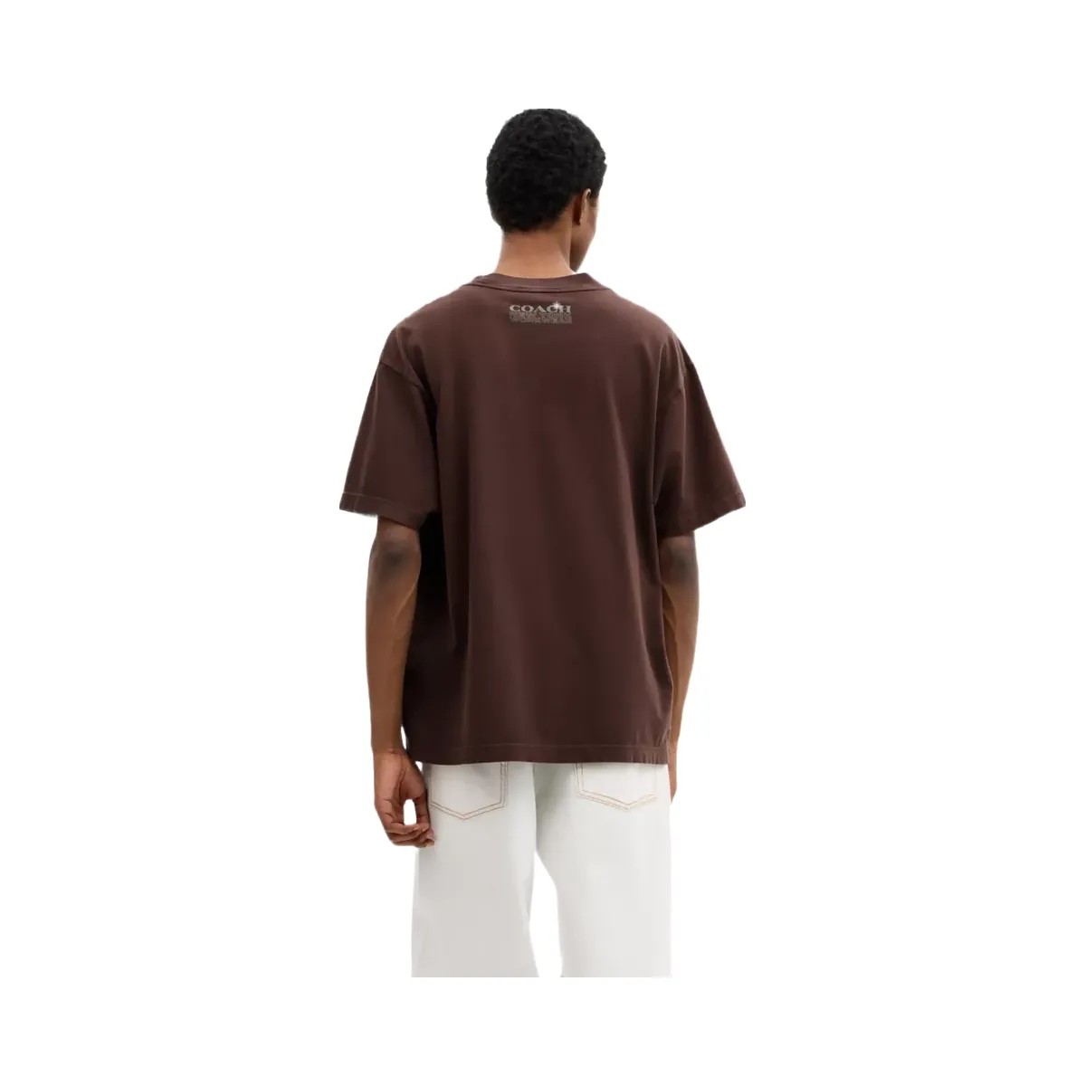 Coach Hardware Relaxed T-Shirt In Organic Cotton in Brown - HypeFly India View 3