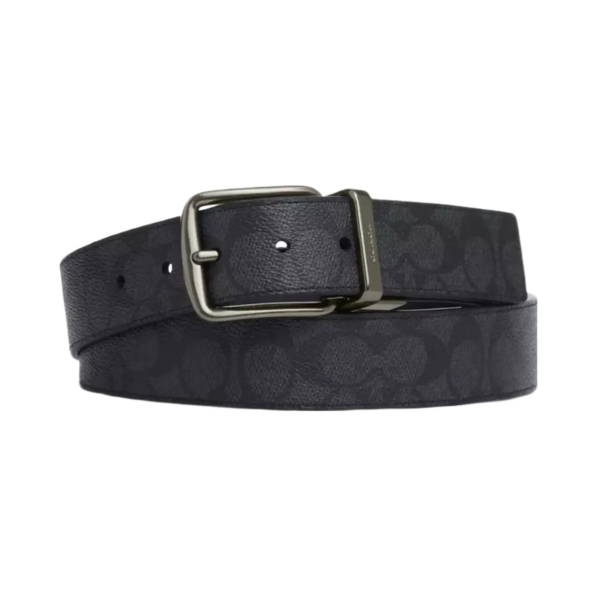 Coach Harness Buckle Cut-To-Size Reversible Belt, 38 Mm in Gunmetal Charcoal Black - HypeFly India View 1