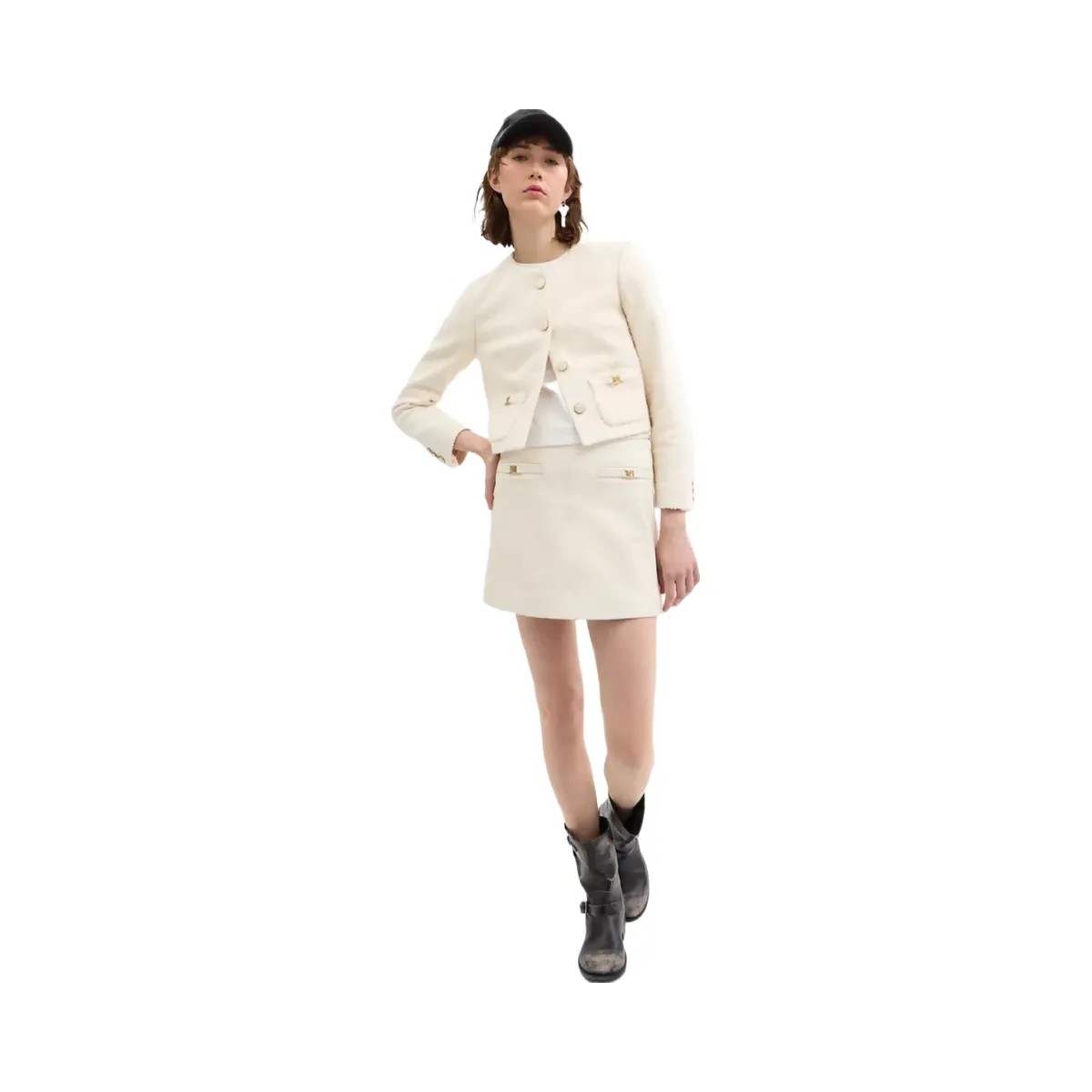 Coach Heritage C Boucle Jacket in Cream - HypeFly India View 3