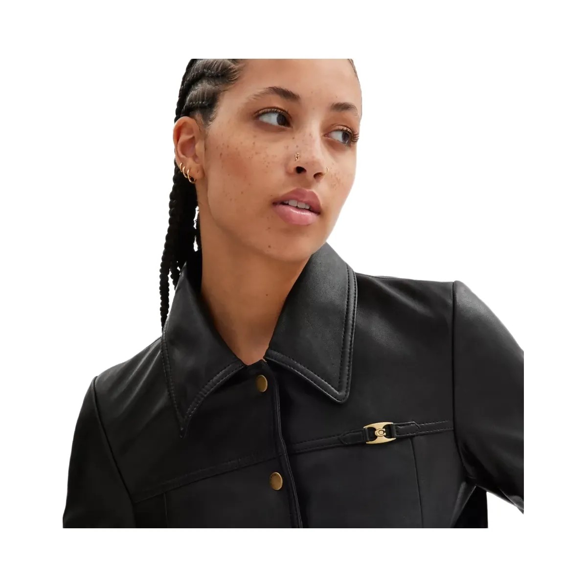 Coach Heritage C Snap Front Shrunken Jacket in Black - HypeFly India View 5