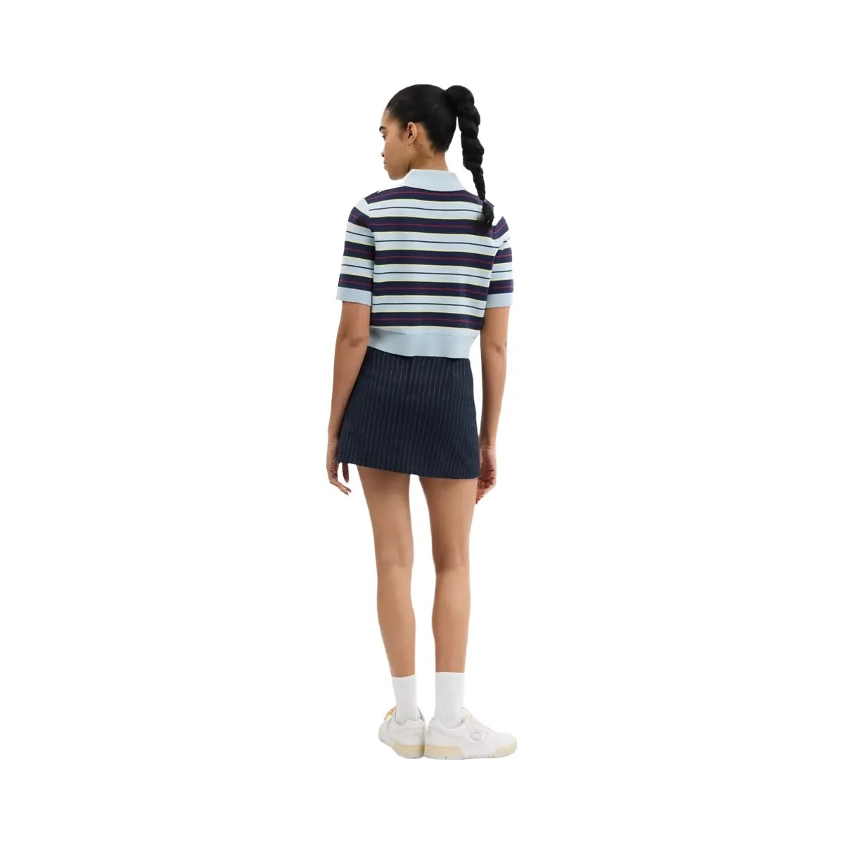 Coach Heritage C Tailored Mini Skirt White Navy - HypeFly India View 3