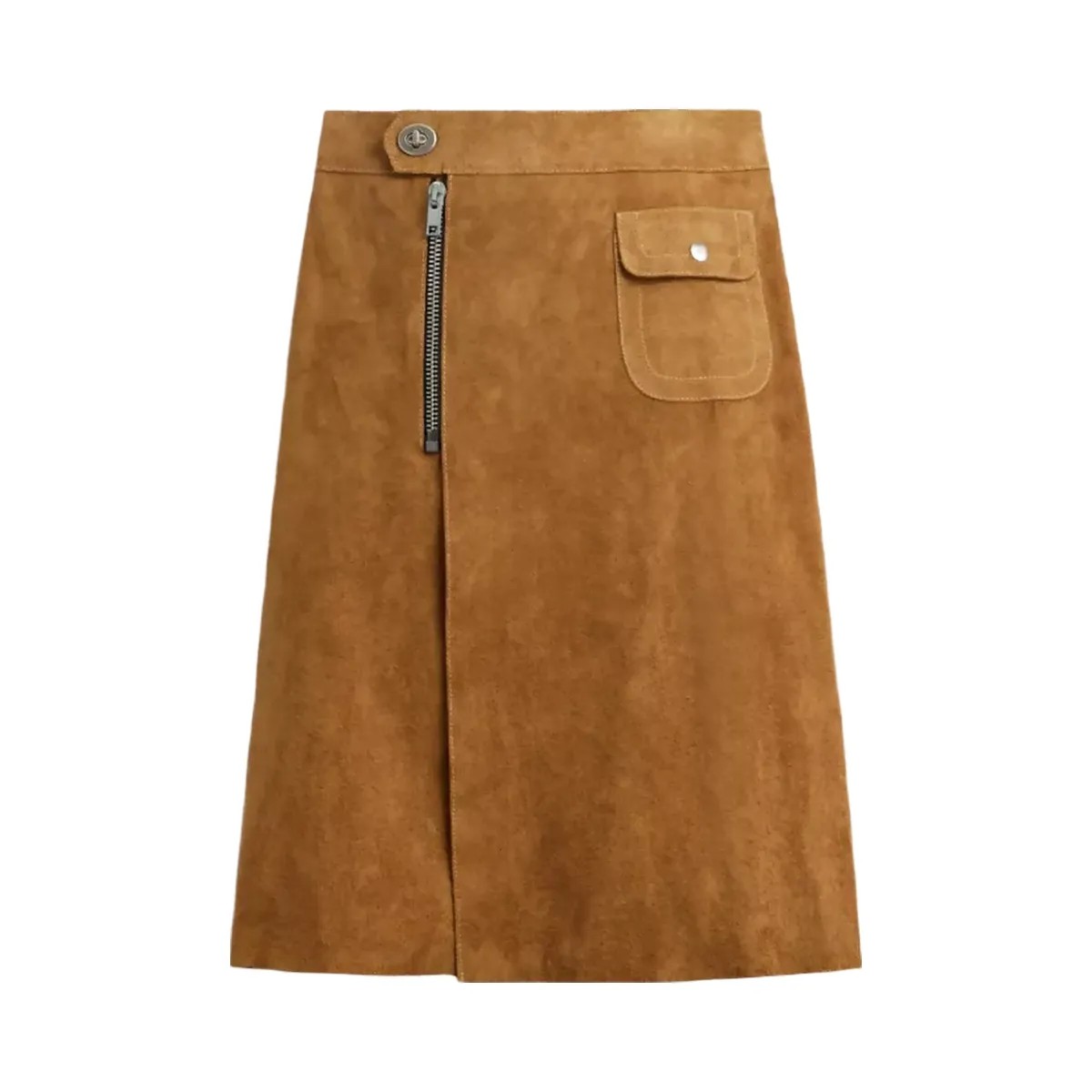Coach Heritage Suede Midi Skirt in Brown - HypeFly India View 1