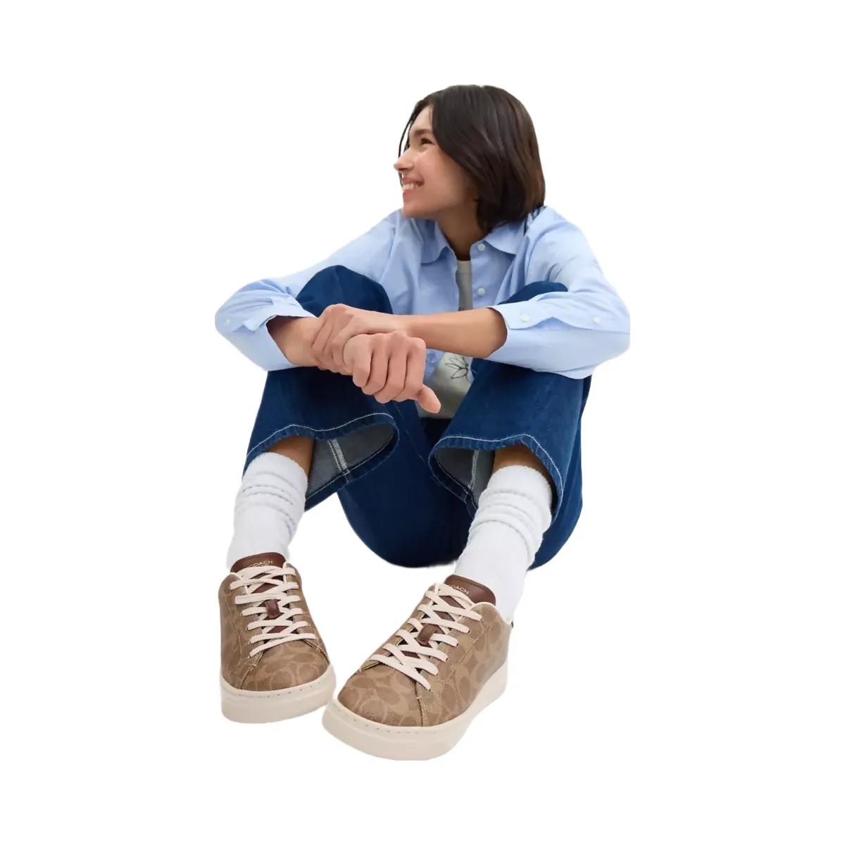 Coach High Line Sneaker In Signature Canvas in Brown Khaki - HypeFly India View 6