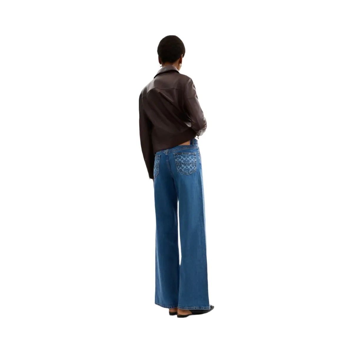 Coach High Rise Denim Jeans Hudson Medium Wash - HypeFly India View 3