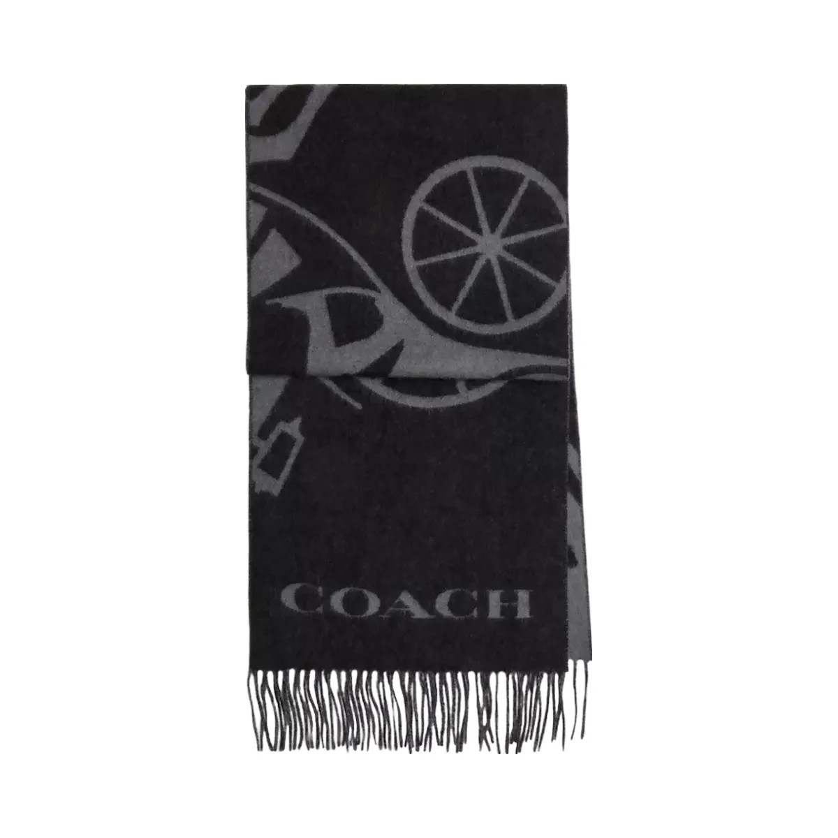 Coach Horse And Carriage Cashmere Muffler in Black - HypeFly India View 1