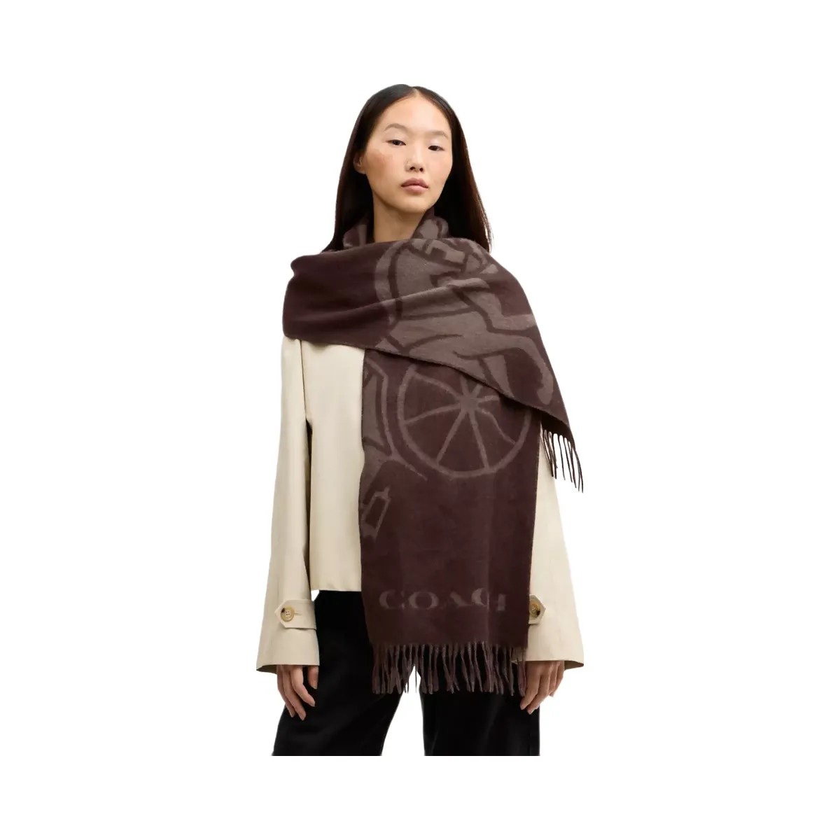 Coach Horse And Carriage Cashmere Muffler in Maple - HypeFly India View 2