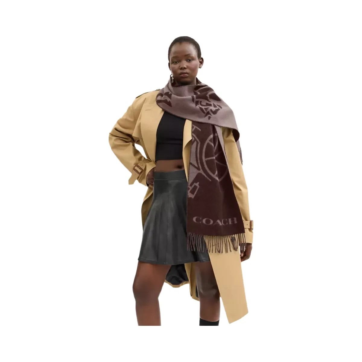 Coach Horse And Carriage Cashmere Muffler in Maple - HypeFly India View 3