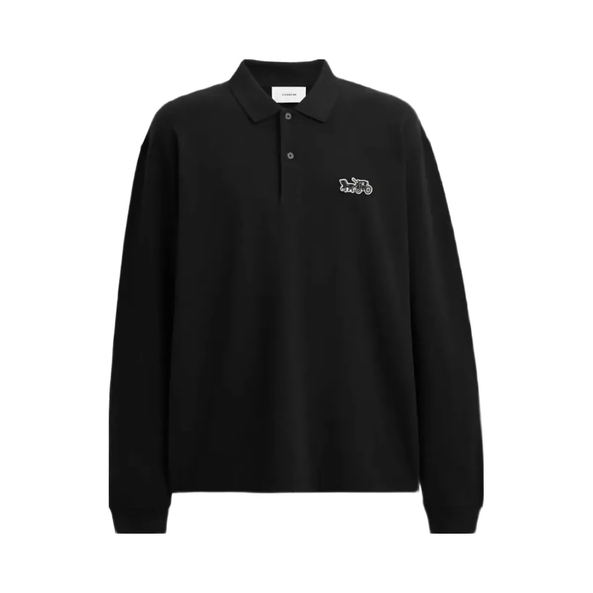 Coach Horse And Carriage Long Sleeve Polo in Black - HypeFly India View 1