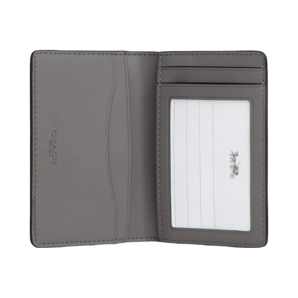 Coach Id Card Wallet In Signature Canvas With Patches in Grey Multi. - HypeFly India View 2