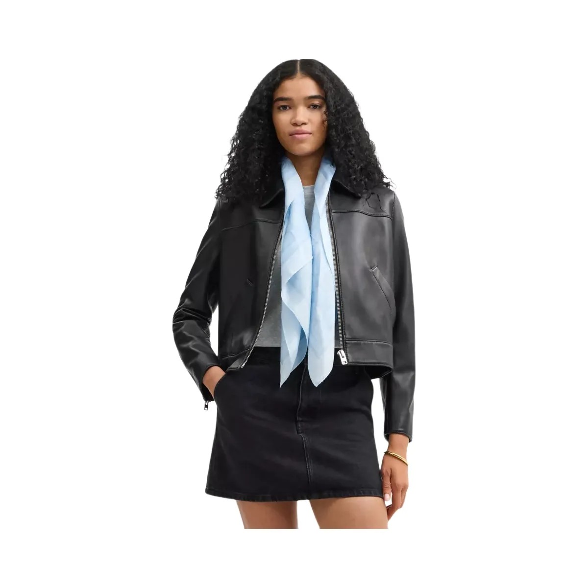 Coach Jumbo Signature Silk Square Scarf in Light Blue - HypeFly India View 2