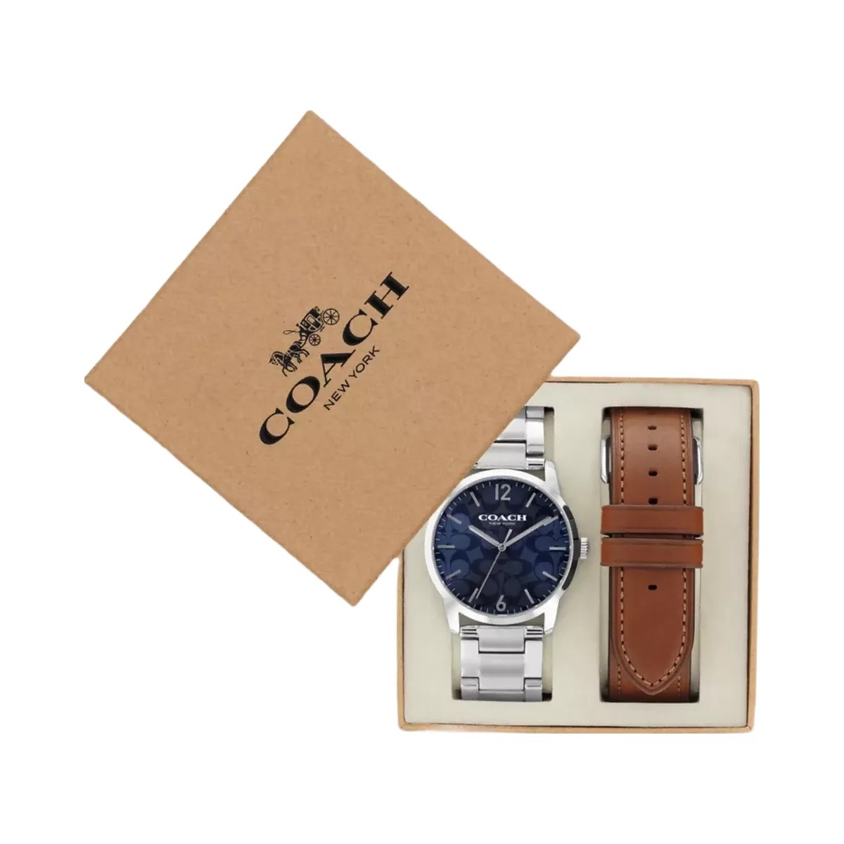 Coach Keane Watch Gift Set, 39 Mm in Stainless Steel Saddle - HypeFly India View 5