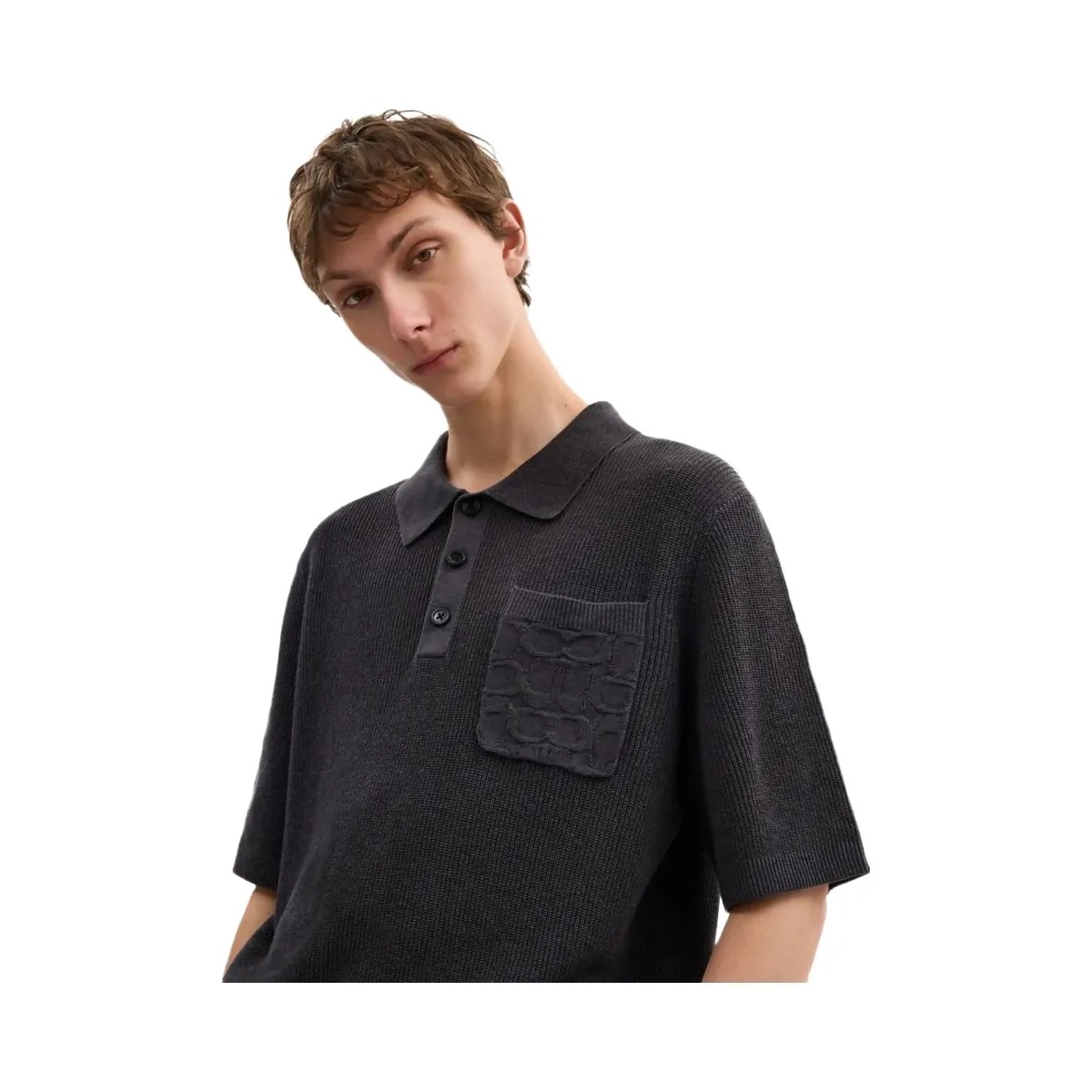 Coach Knit Polo Washed Black - HypeFly India View 4