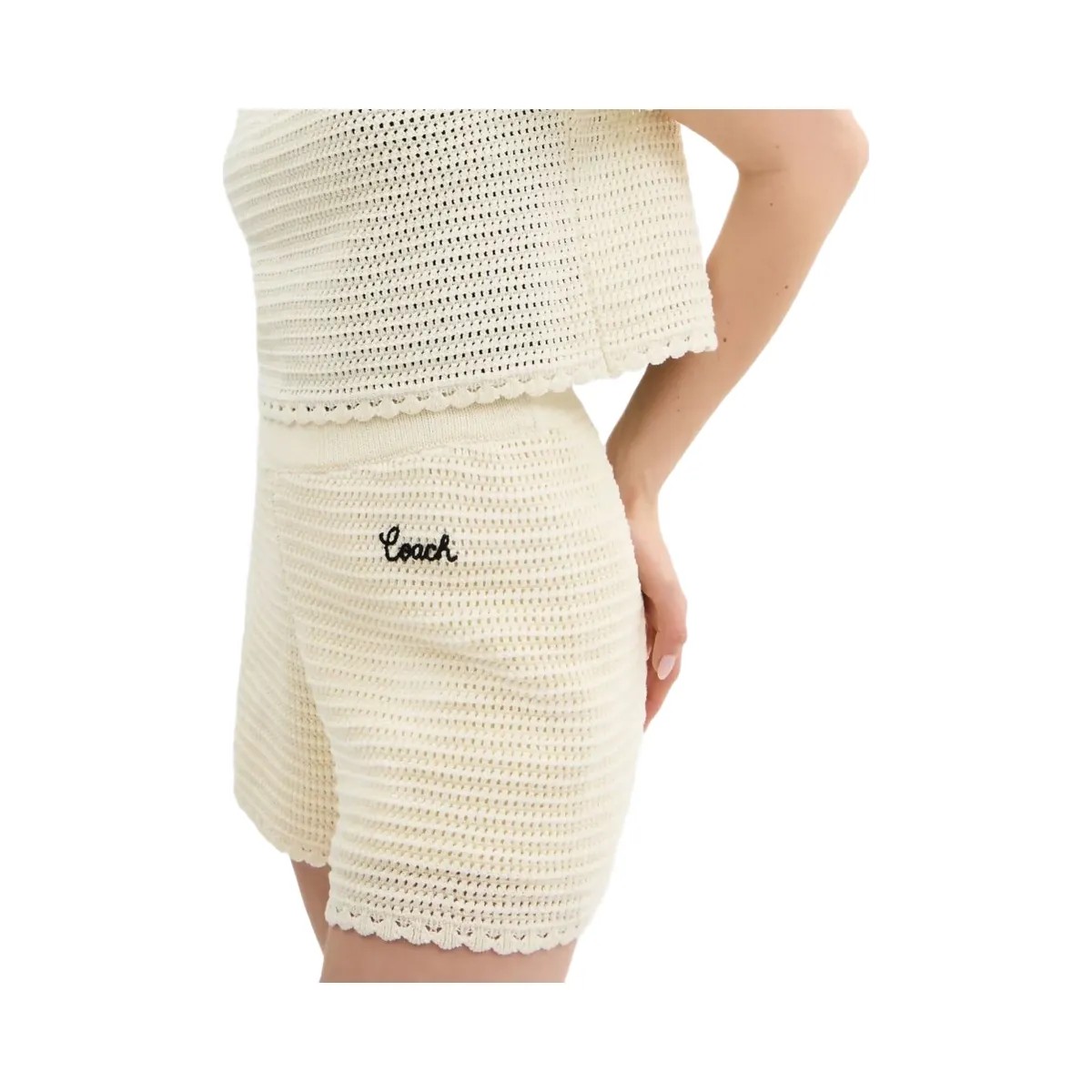 Coach Knit Shorts Cream - HypeFly India View 4