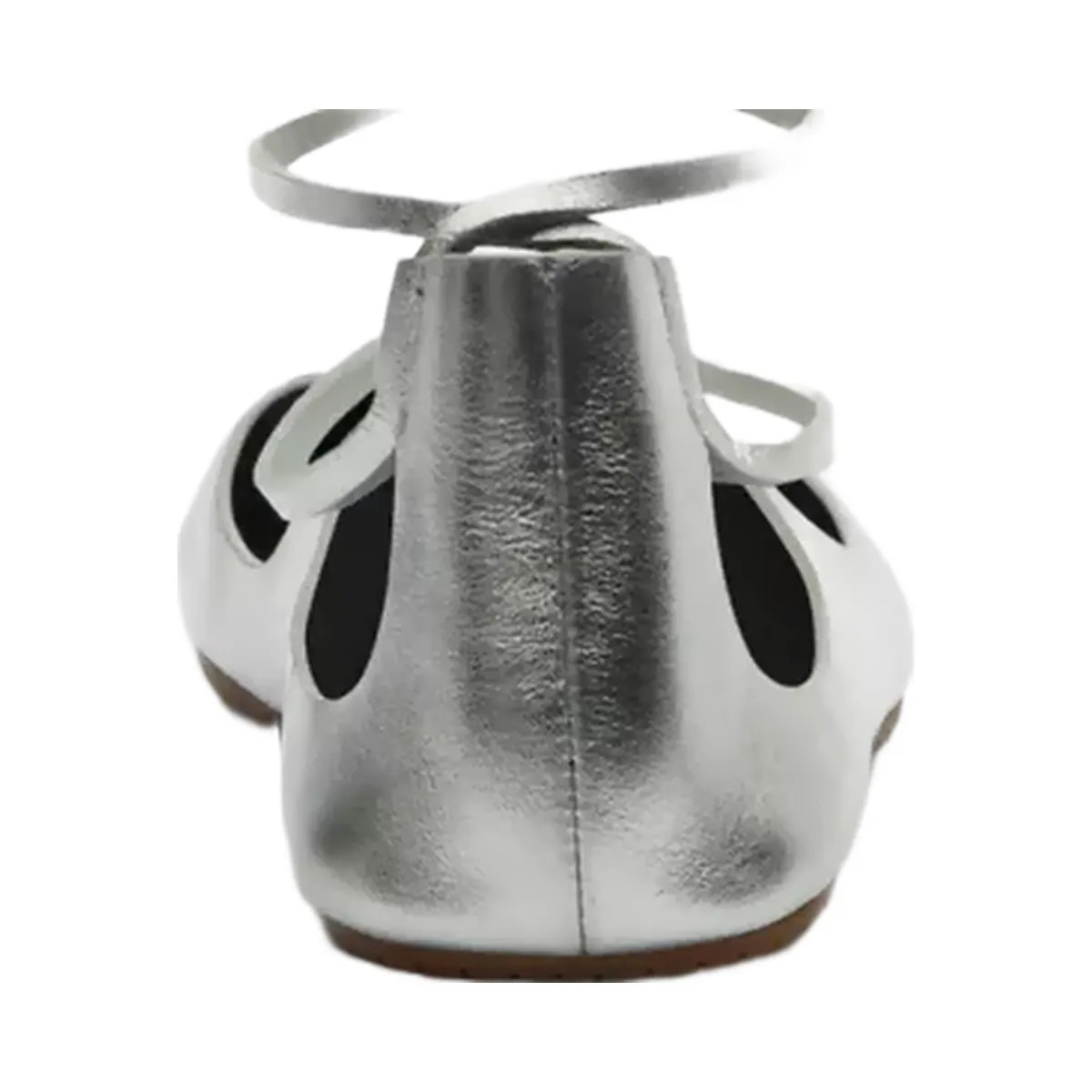 Coach Lace-Up Soft Ballet Flat in Silver - HypeFly India View 4