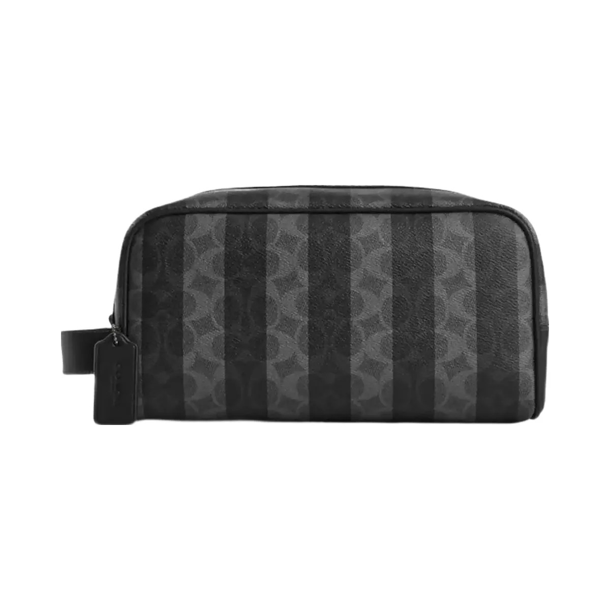Coach Large Travel Kit In Signature Canvas in Gunmetal Black Grey - HypeFly India View 1