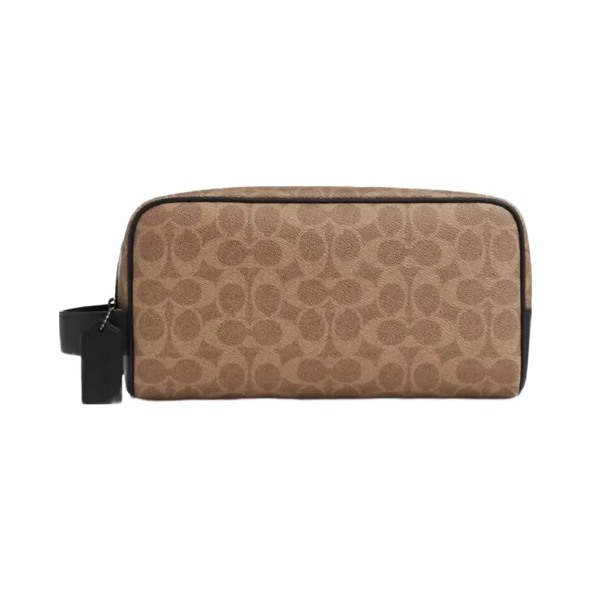 Coach Large Travel Kit In Signature Canvas in Gunmetal Tan Black - HypeFly India View 1