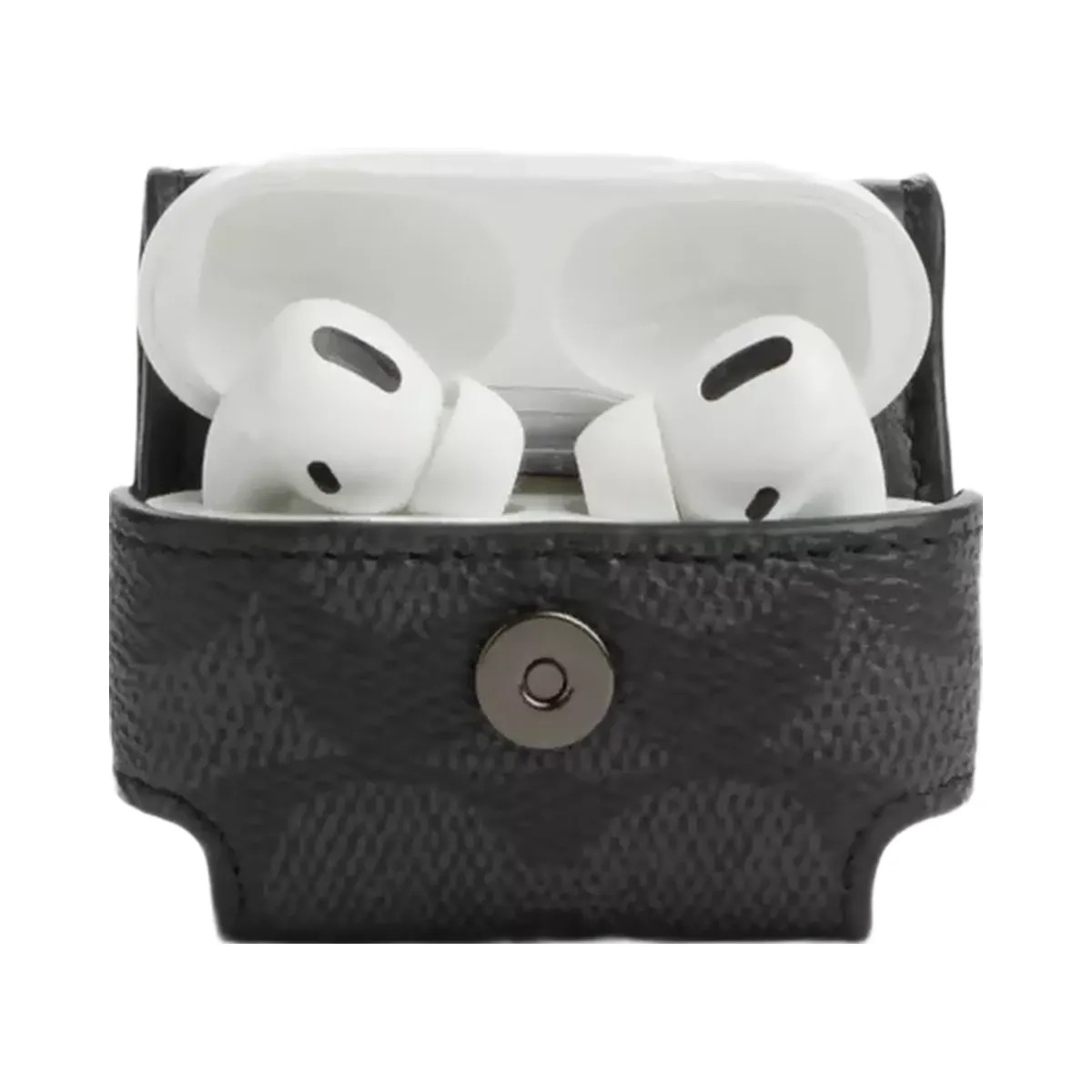 Coach Large Wireless Earbud Pro Case In Signature Canvas in Gunmetal Charcoal - HypeFly India View 2