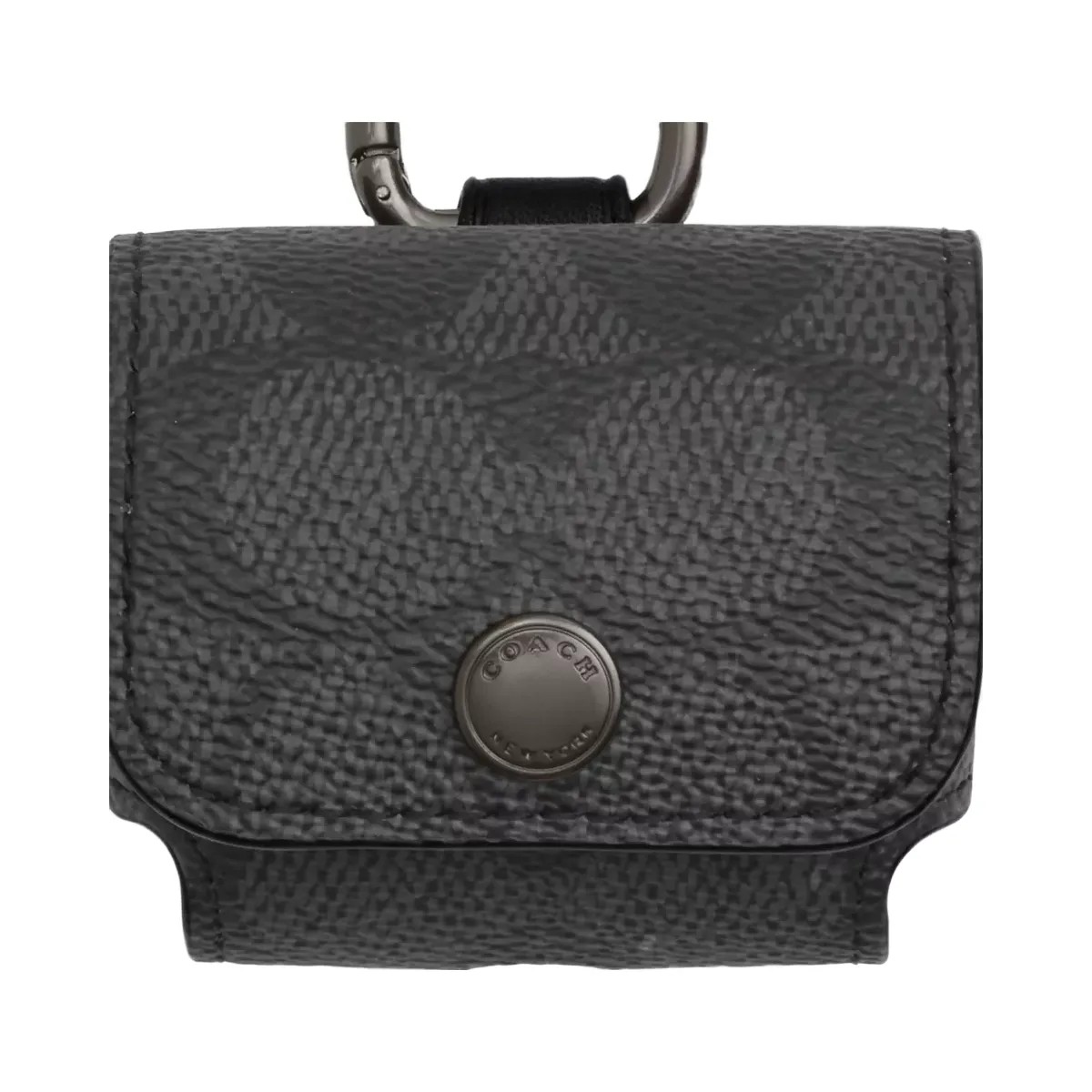Coach Large Wireless Earbud Pro Case In Signature Canvas in Gunmetal Charcoal - HypeFly India View 3