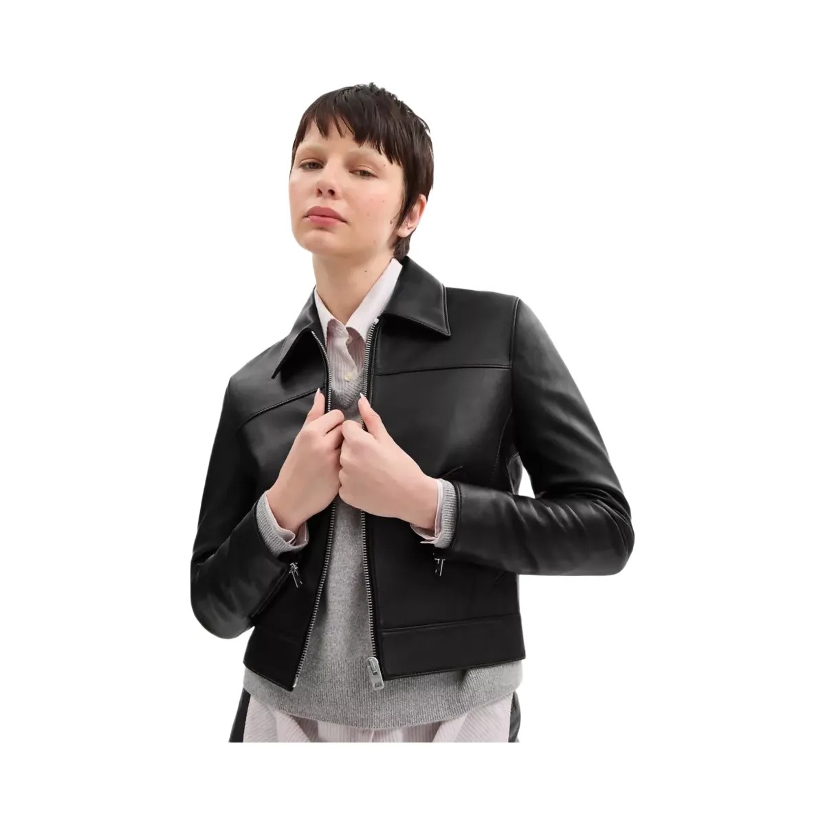 Coach Leather Jacket in Black - HypeFly India View 4