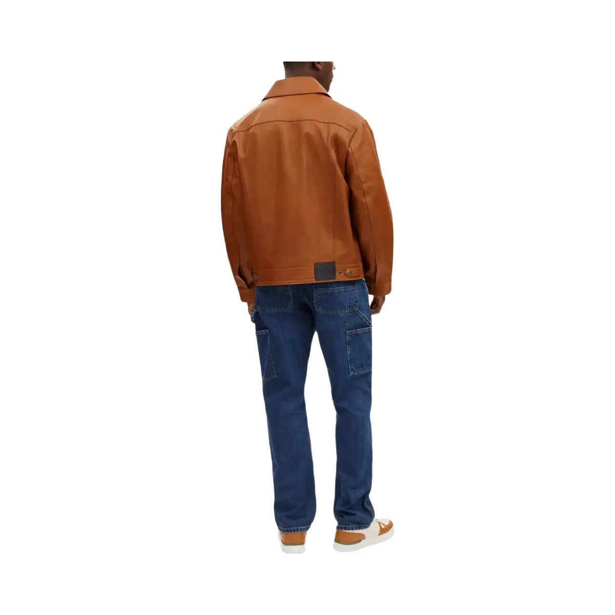 Coach Leather Trucker Jacket in Rust - HypeFly India View 3
