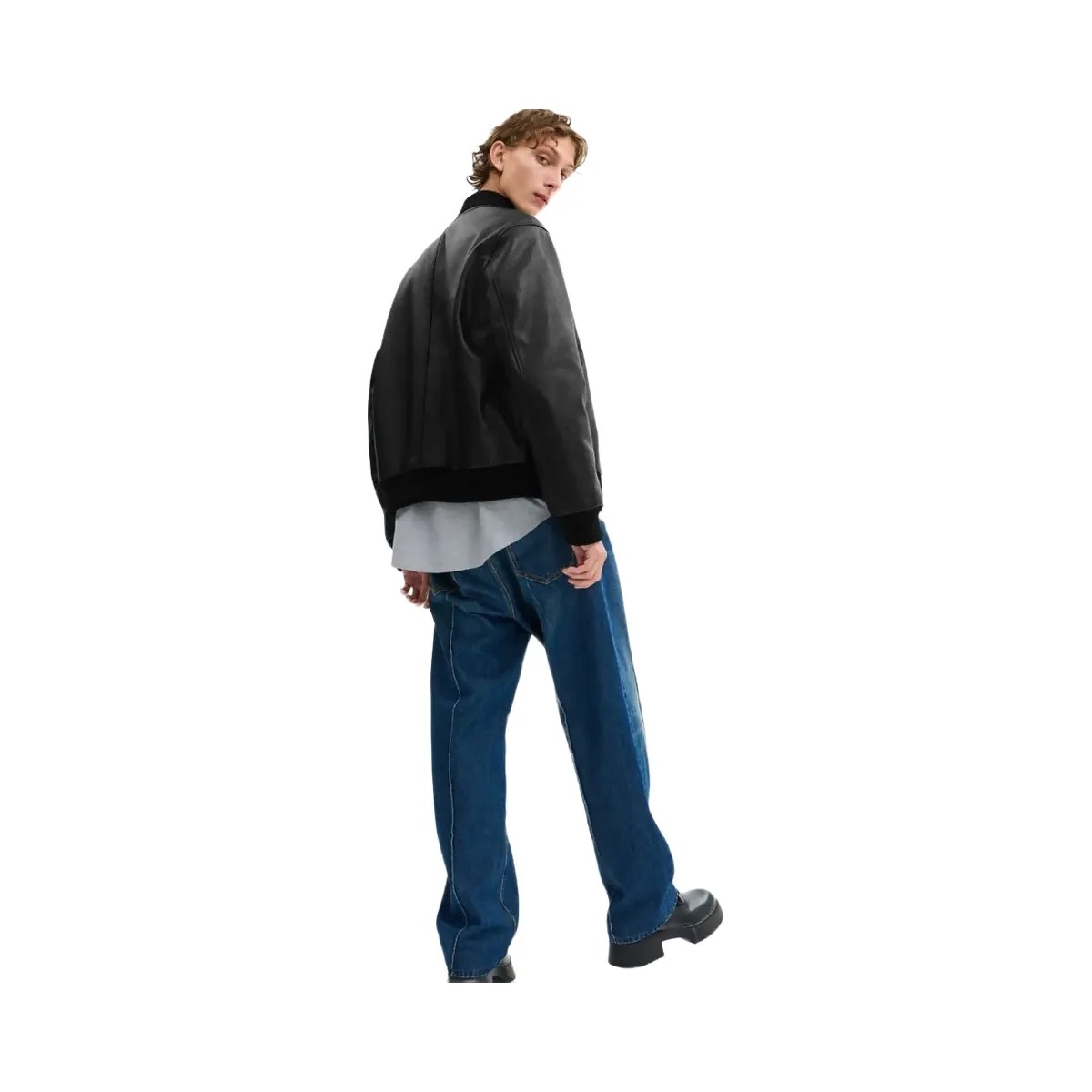 Coach Leather Varsity Jacket Black Black - HypeFly India View 3