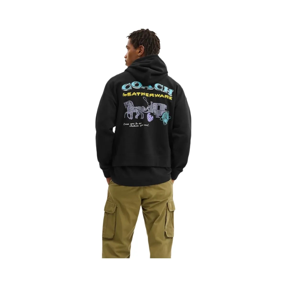 Coach Leatherware Collage Relaxed Hoodie Black - HypeFly India View 3