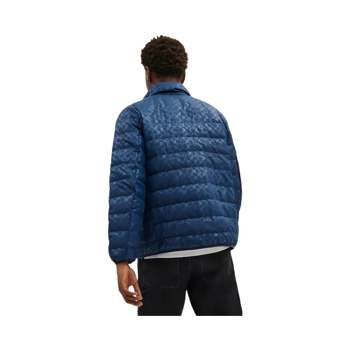 Coach Lightweight Down Jacket In Recycled Polyester Washed Navy - HypeFly India View 3