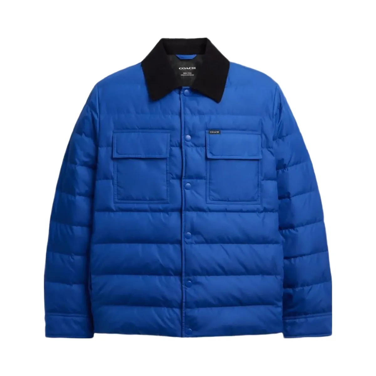 Coach Lightweight Shirt Down Jacket In Recycled Polyester Blue - HypeFly India View 1