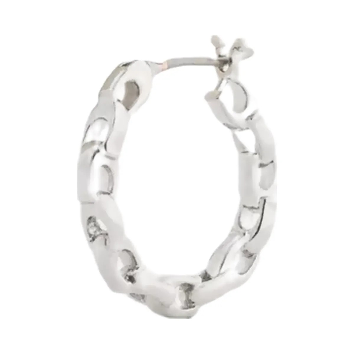 Coach Linked C Small Hoop Earrings in Silver - HypeFly India View 1