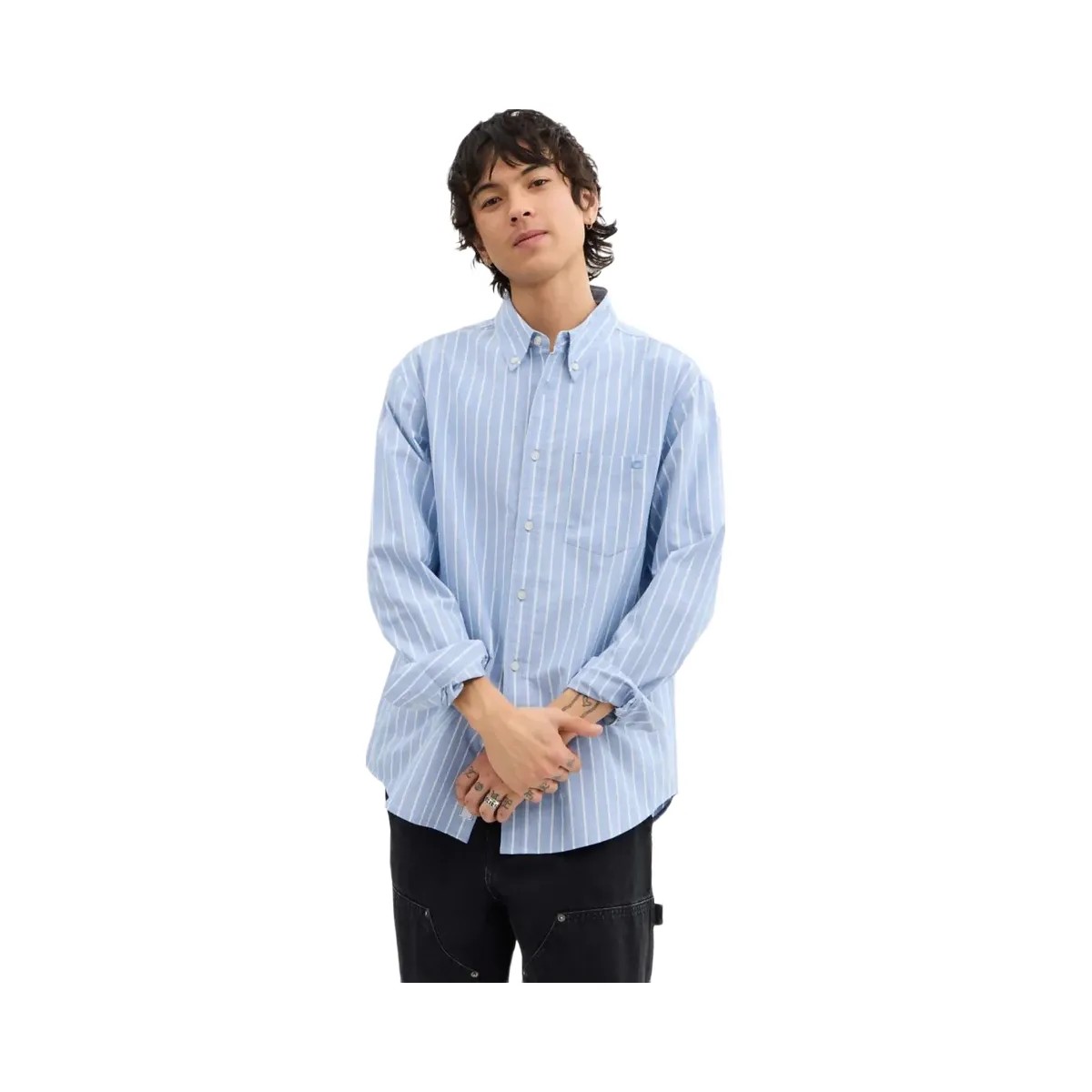 Coach Long Sleeve Button Down Shirt Blue Multi - HypeFly India View 2