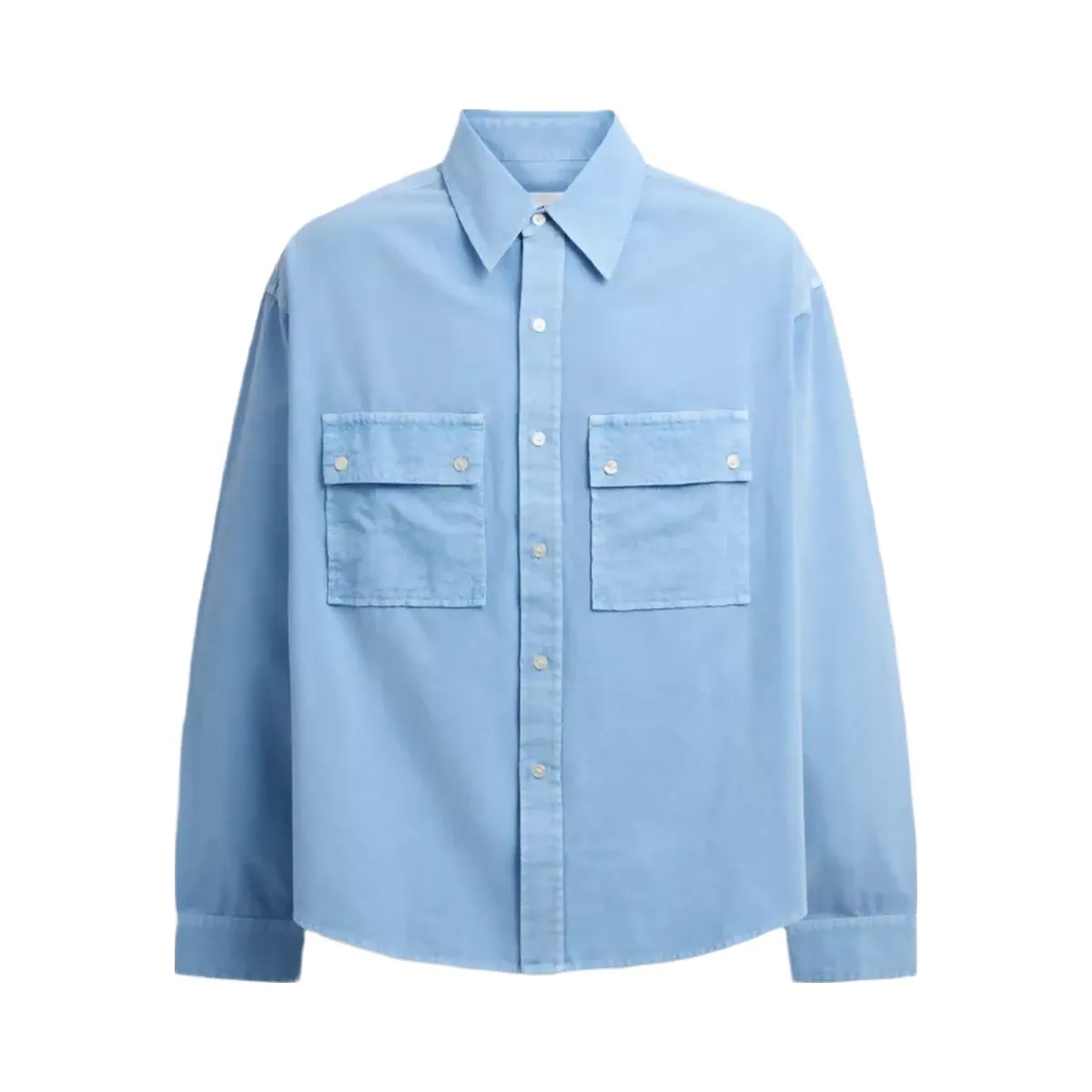 Coach Long Sleeve Canvas Shirt In Organic Cotton in Blue - HypeFly India View 1