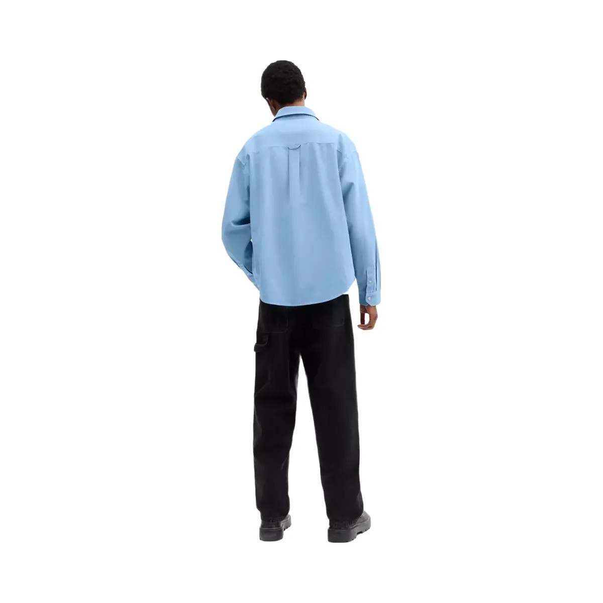 Coach Long Sleeve Canvas Shirt In Organic Cotton in Blue - HypeFly India View 3