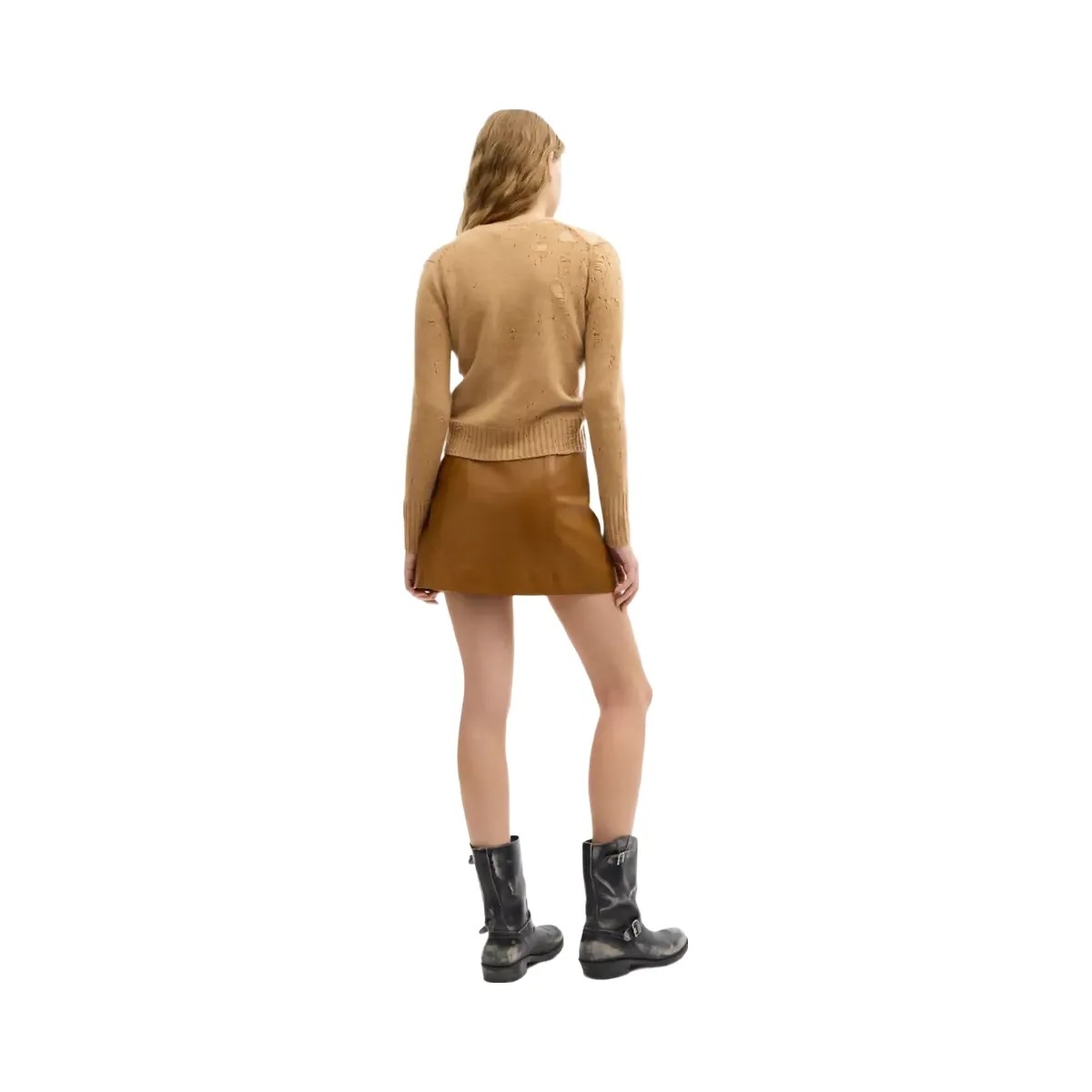 Coach Loved Long Sleeve V-Neck Sweater in Tan - HypeFly India View 3