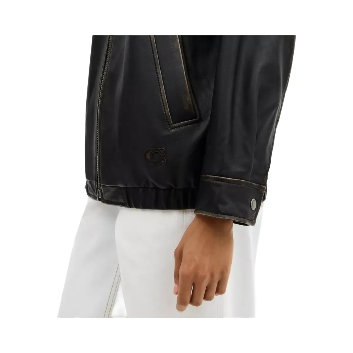 Coach Loved Oversized Leather Jacket in Black - HypeFly India View 4