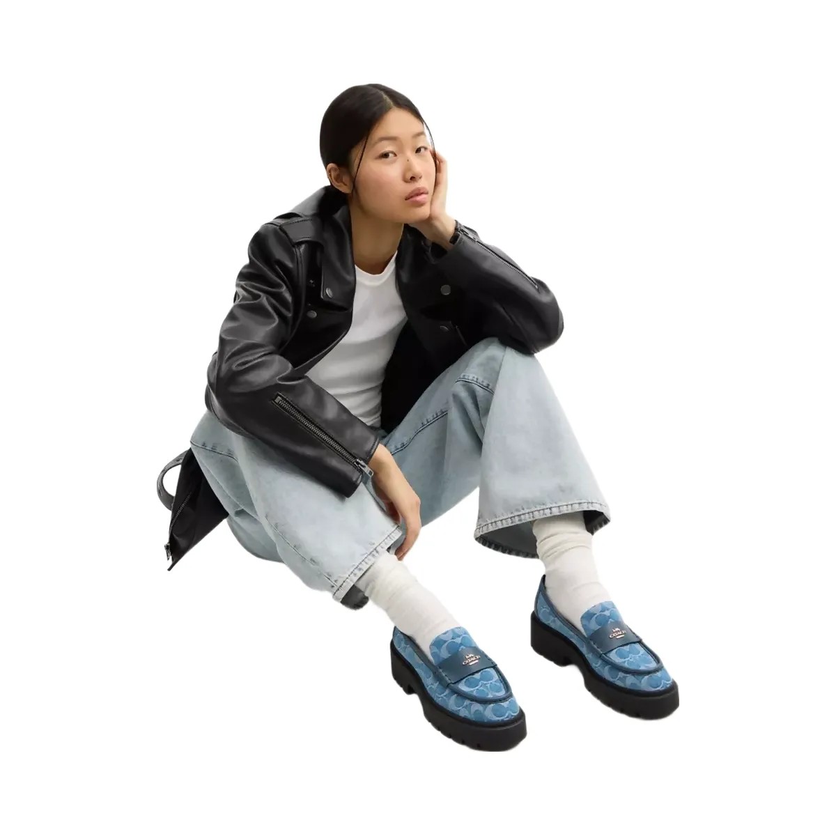 Coach Lucy Lug Sole In Signature Denim in Indigo - HypeFly India View 6