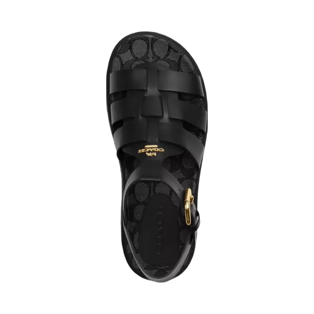 Coach Lucy Lug Sole Sandal In Signature Jacquard in Black Smoke - HypeFly India View 3