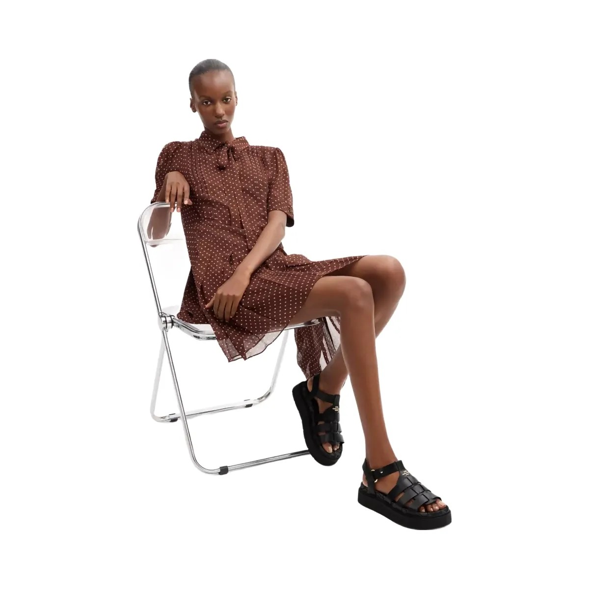 Coach Lucy Lug Sole Sandal In Signature Jacquard in Black Smoke - HypeFly India View 6