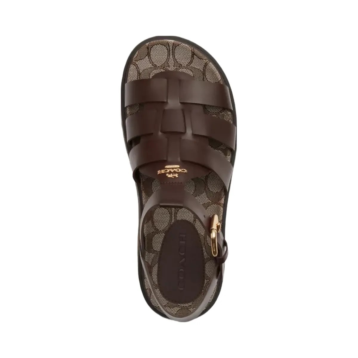 Coach Lucy Lug Sole Sandal In Signature Jacquard in Maple Oak - HypeFly India View 3