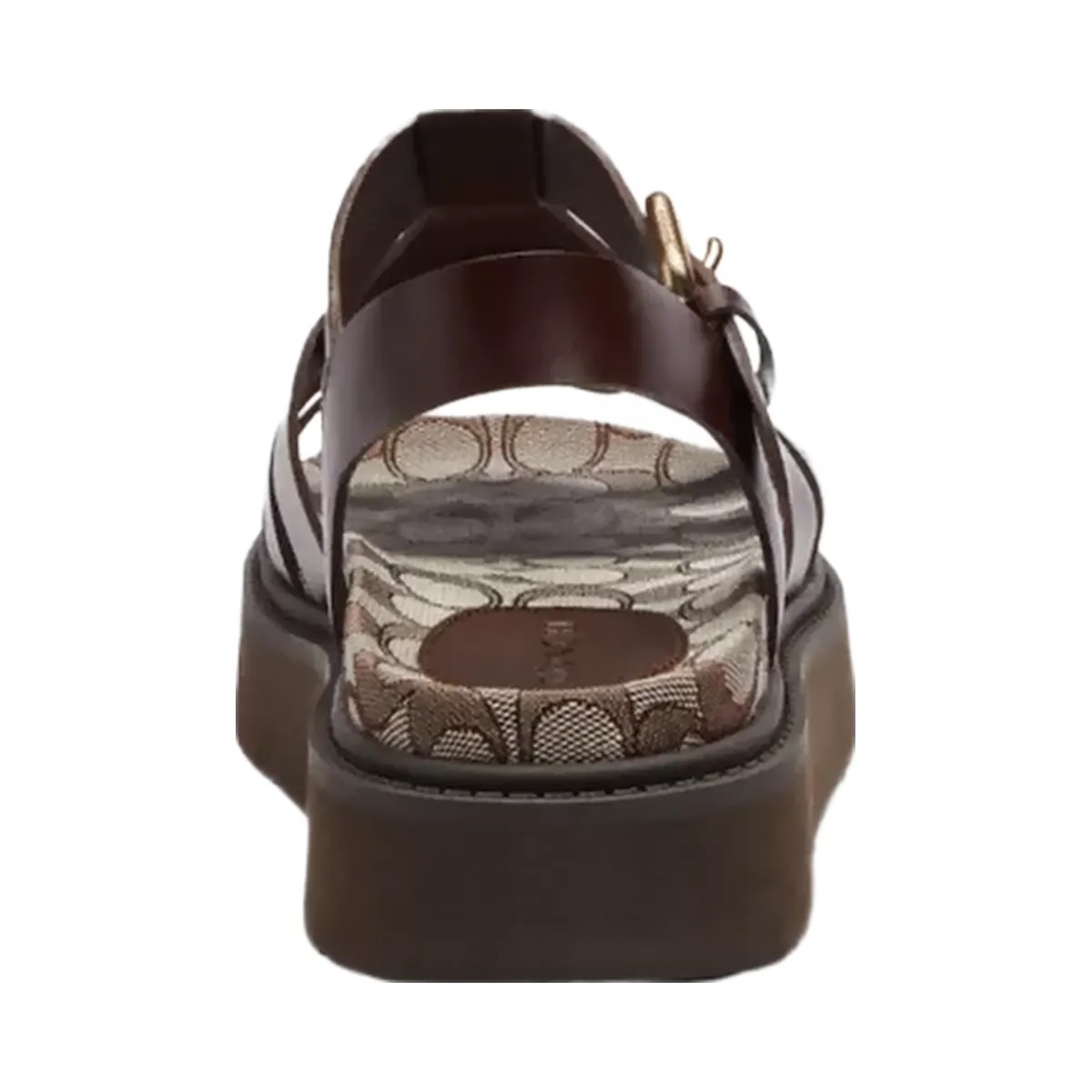 Coach Lucy Lug Sole Sandal In Signature Jacquard in Maple Oak - HypeFly India View 4