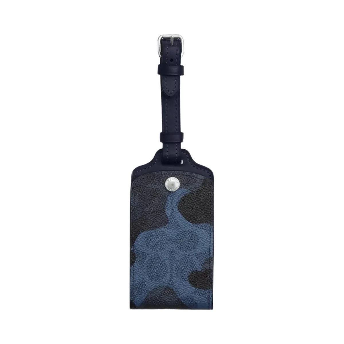 Coach Luggage Tag In Signature Camo Print in Silver Blue Multi - HypeFly India View 1