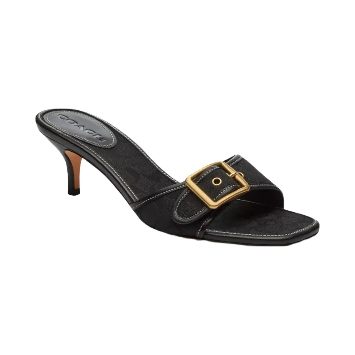 Coach Margot Sandal In Signature Jacquard in Black - HypeFly India View 1
