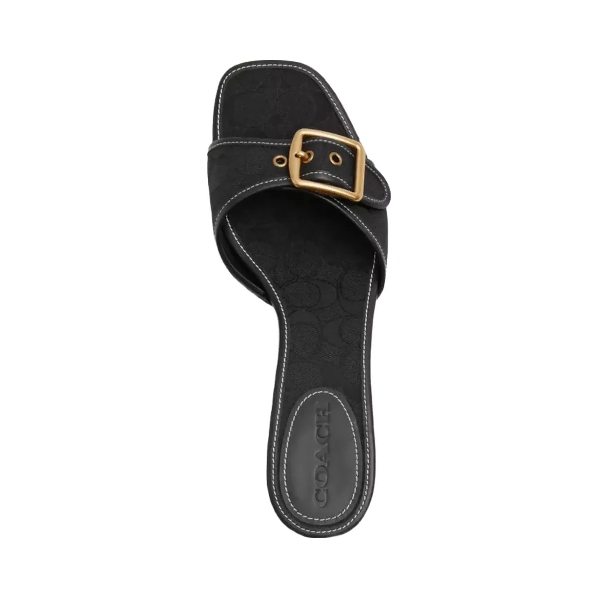 Coach Margot Sandal In Signature Jacquard in Black - HypeFly India View 3