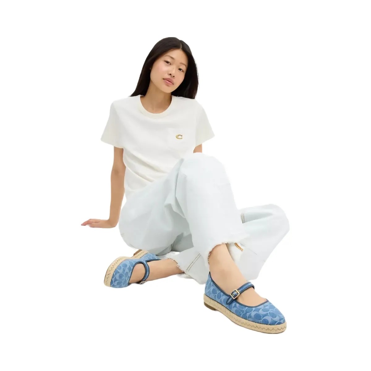 Coach Mary Jane Espadrille In Signature Denim in Indigo - HypeFly India View 6