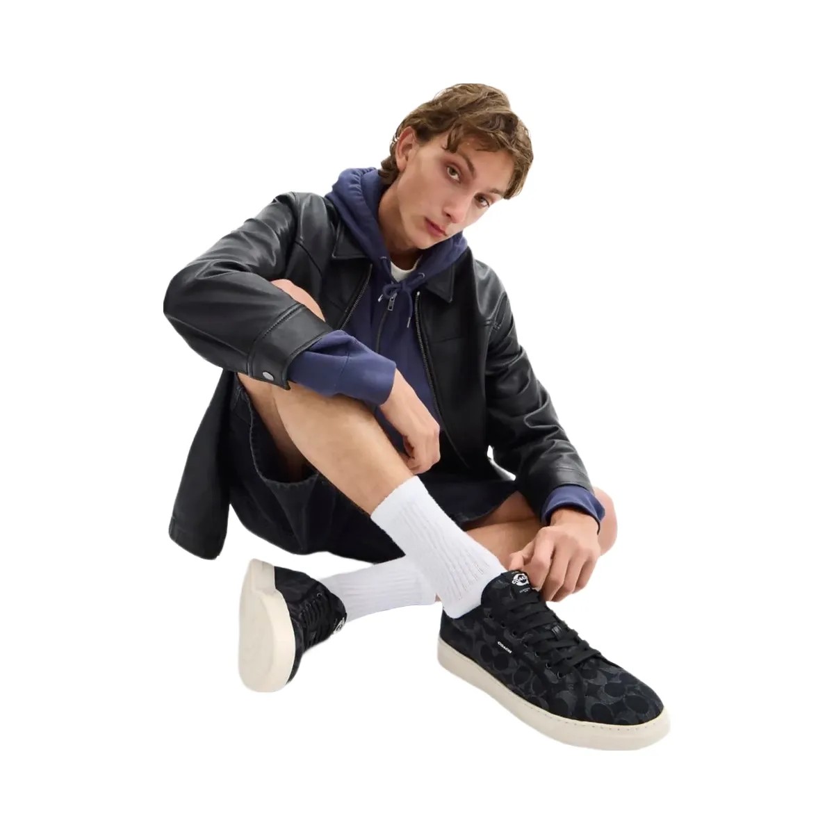 Coach Men's Canvas Sneaker In Signature Denim Black - HypeFly India View 5