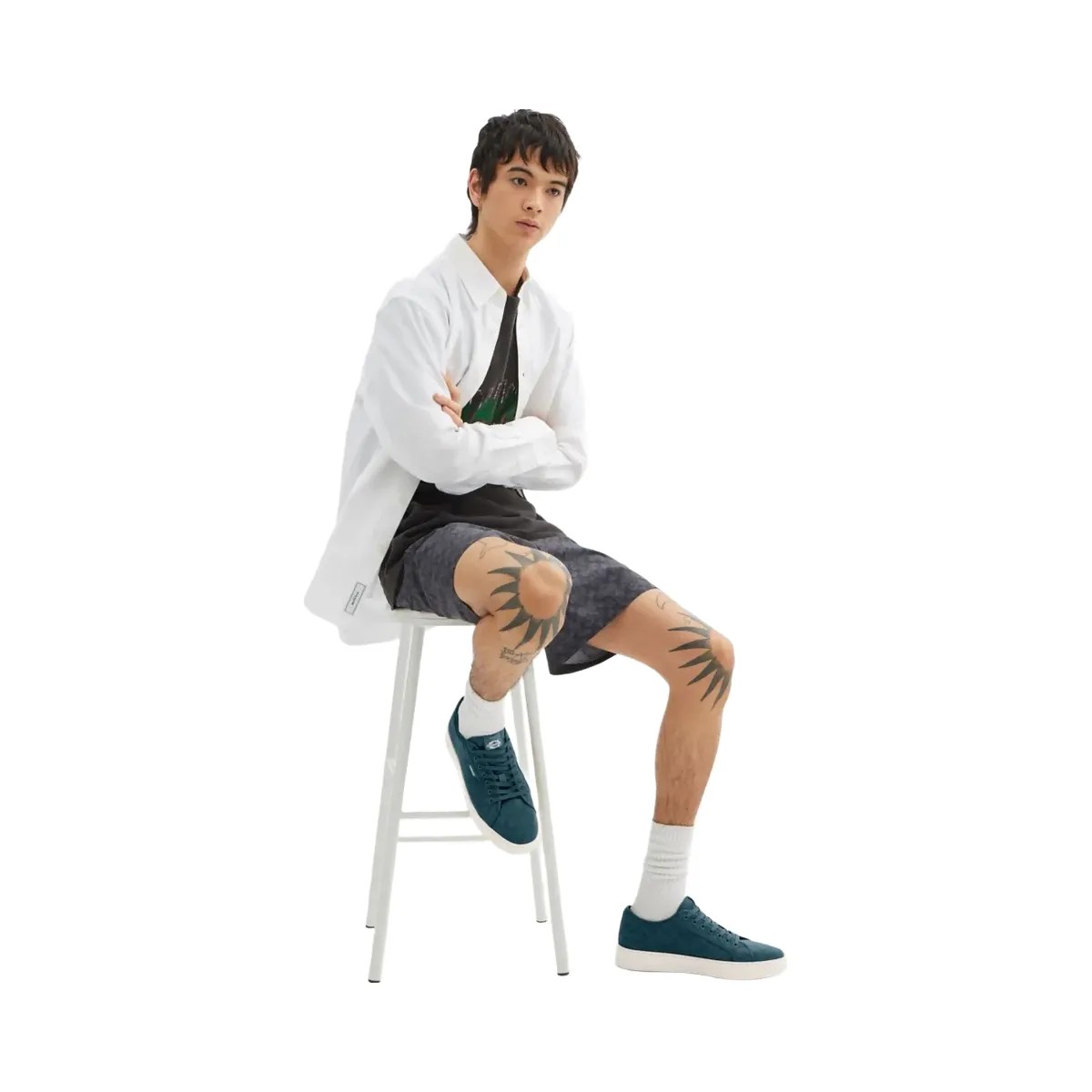 Coach Men's Canvas Sneaker In Signature Jacquard Dark Teal Chalk - HypeFly India View 5